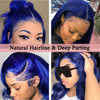 Blue Lace Frontal Wig With Natural Hairline Lisse pré pincée - OSEZ LA WIG