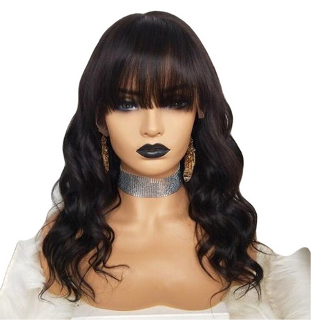 Lace Frontal Wig Body Wave avec frange et Baby Hair pré pincé - OSEZ LA WIG