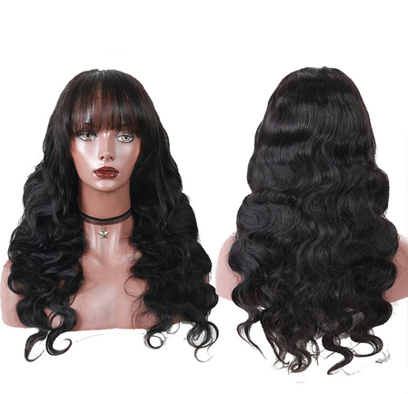 Lace Frontal Wig Body Wave avec frange et Baby Hair pré pincé - OSEZ LA WIG