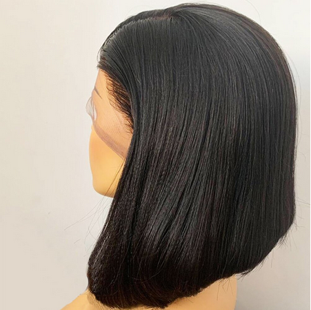 Lace Front Wig 4x4 Yaki lisse vrai faux cuir chevelu Baby Hair customizé - OSEZ LA WIG