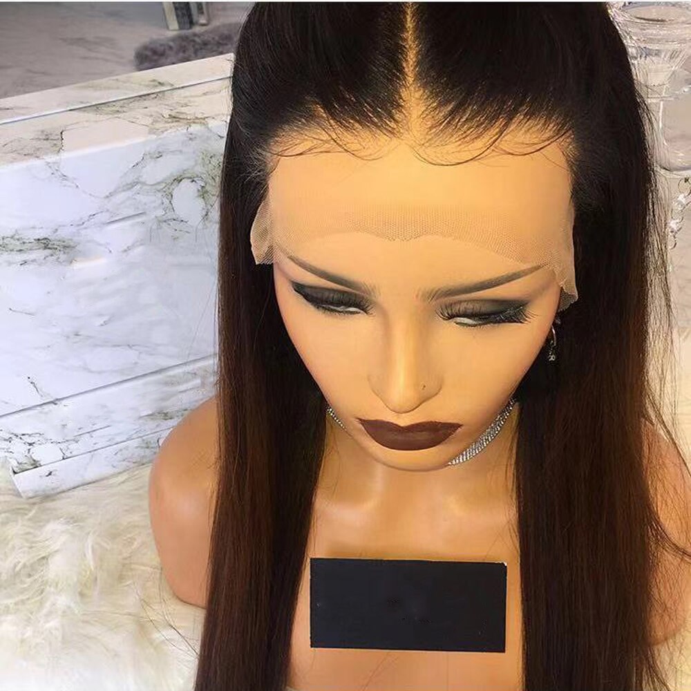 Lace Frontal Wig Pré pincée avec Baby Hair lisse B-30 Ombre Brun - OSEZ LA WIG
