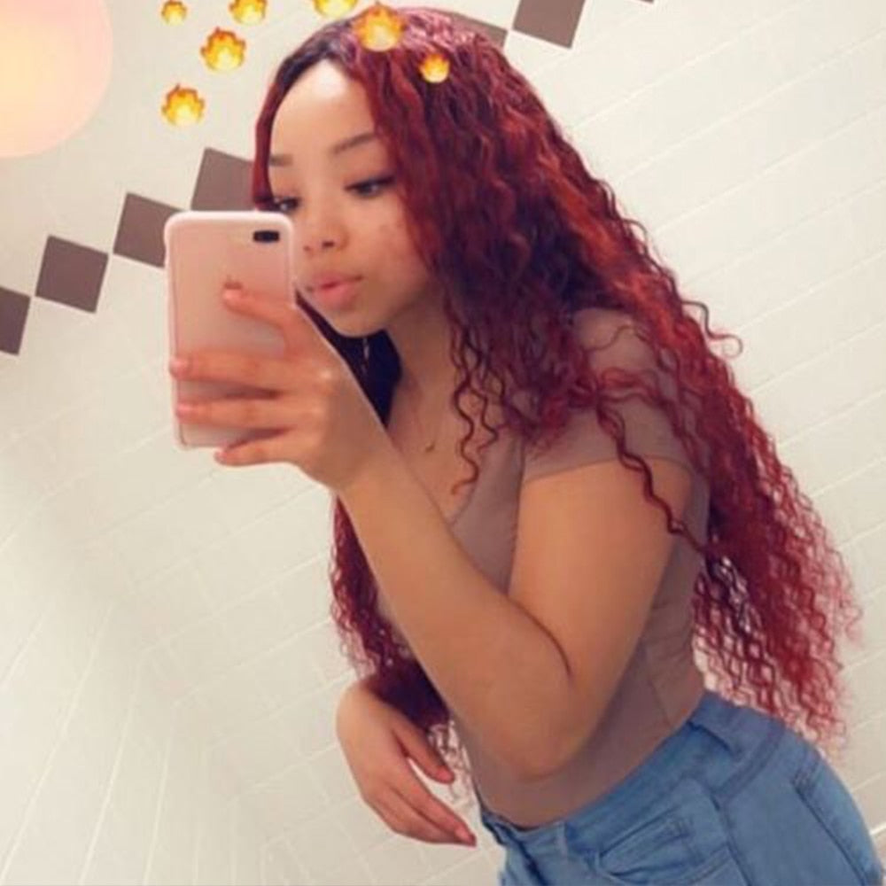 360 Lace Frontal avec Baby Hair Customizé Color 1B-99j Ombre Burgundy - OSEZ LA WIG