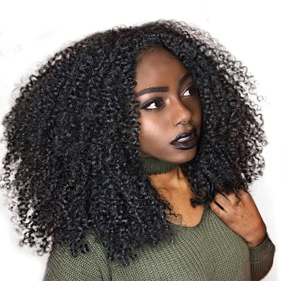 Lace Front Wig Afro Kinky Curly With Hair Wig Peruvian - OSEZ LA WIG