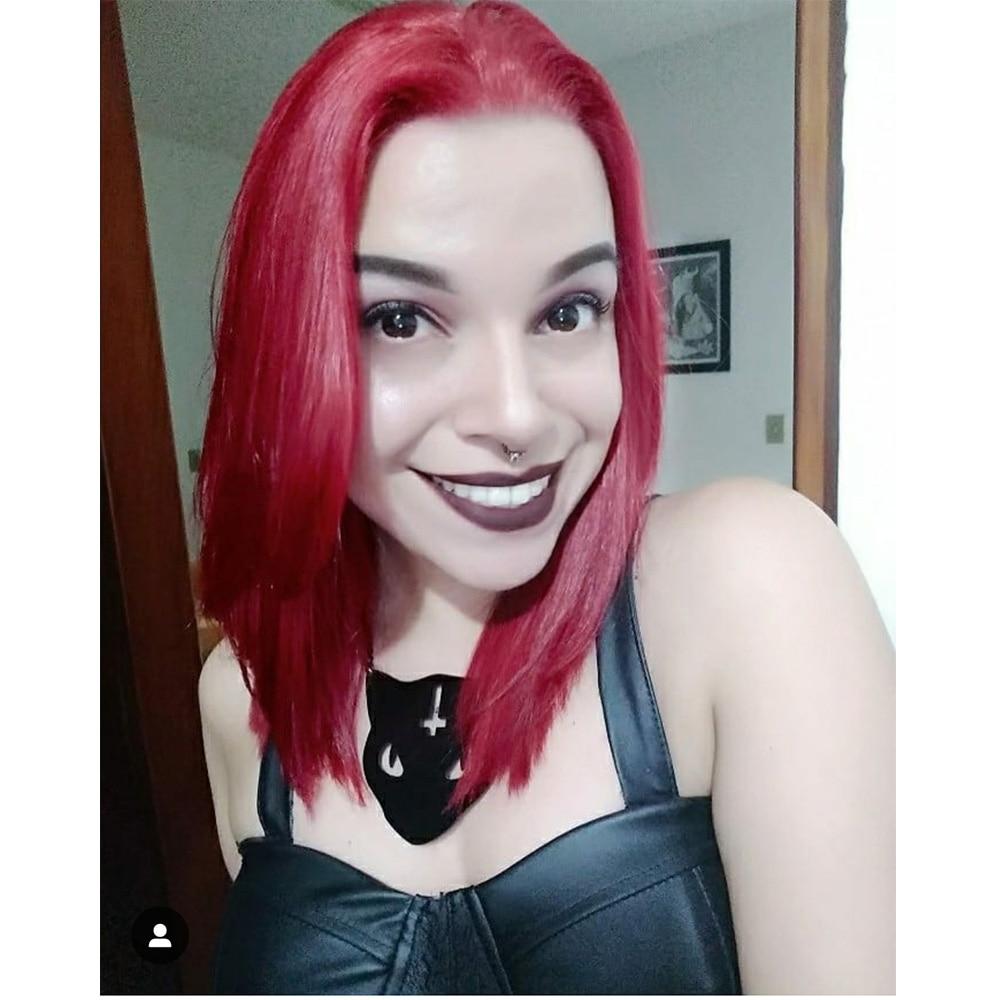 Short Lace Frontal Wig Burgundy avec baby hair - OSEZ LA WIG