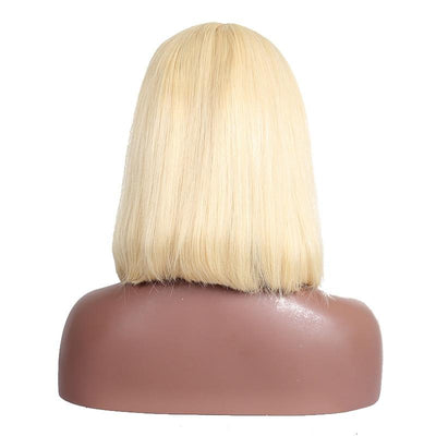 Short Lace Front Bob Wig With Human Hair Blonde - OSEZ LA WIG