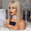 Short Lace Front Wig Platinum Blonde With Baby Hair Deep Part - OSEZ LA WIG