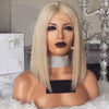 Short Lace Front Wig Platinum Blonde With Baby Hair Deep Part - OSEZ LA WIG