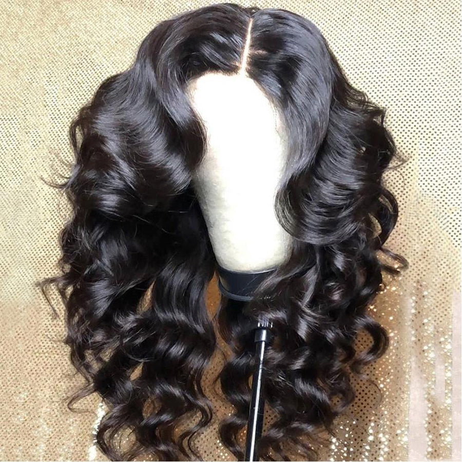 Lace Frontal Wig 4x4 Silk Top Faux cuir chevelu ondulé avec Baby Hair Customizé - OSEZ LA WIG
