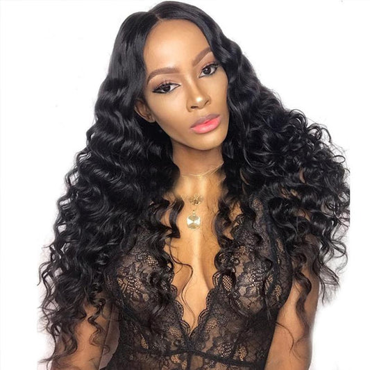 Lace Frontal Wig Silk 4x4 Deep Wave avec Baby Hair Pre pincé - OSEZ LA WIG