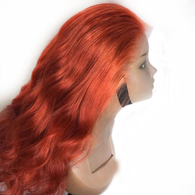 13x6 Lace Front Wig Orange pré pincée sans colle avec baby hair - OSEZ LA WIG
