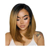 Short Lace Front Wig With Baby Hair Straight 1B-27 Ombre Caramel Blonde - OSEZ LA WIG