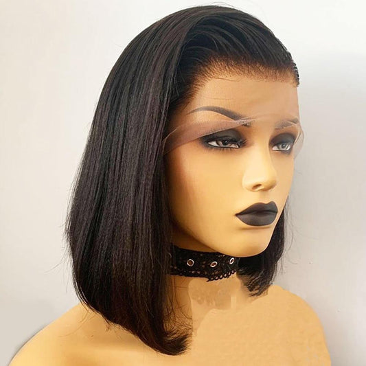 Lace Front Wig 4x4 Yaki lisse vrai faux cuir chevelu Baby Hair customizé - OSEZ LA WIG