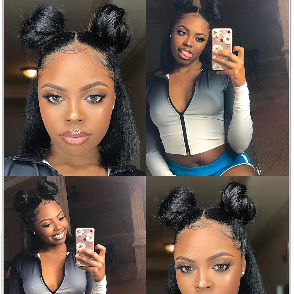 Lace Front Wig 4x4 Yaki lisse vrai faux cuir chevelu Baby Hair customizé - OSEZ LA WIG