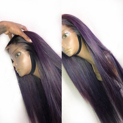 Lace wig aubergine modèle Chloé