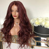 Rouge acajou Lace Frontal Wig ondulée Customisée (pré pincée) - OSEZ LA WIG