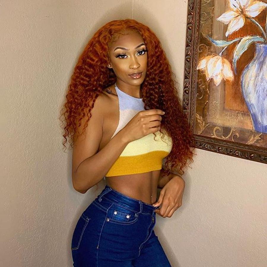 Wave Ginger Lace Front Wig avec baby hair dejà pré pincée - OSEZ LA WIG